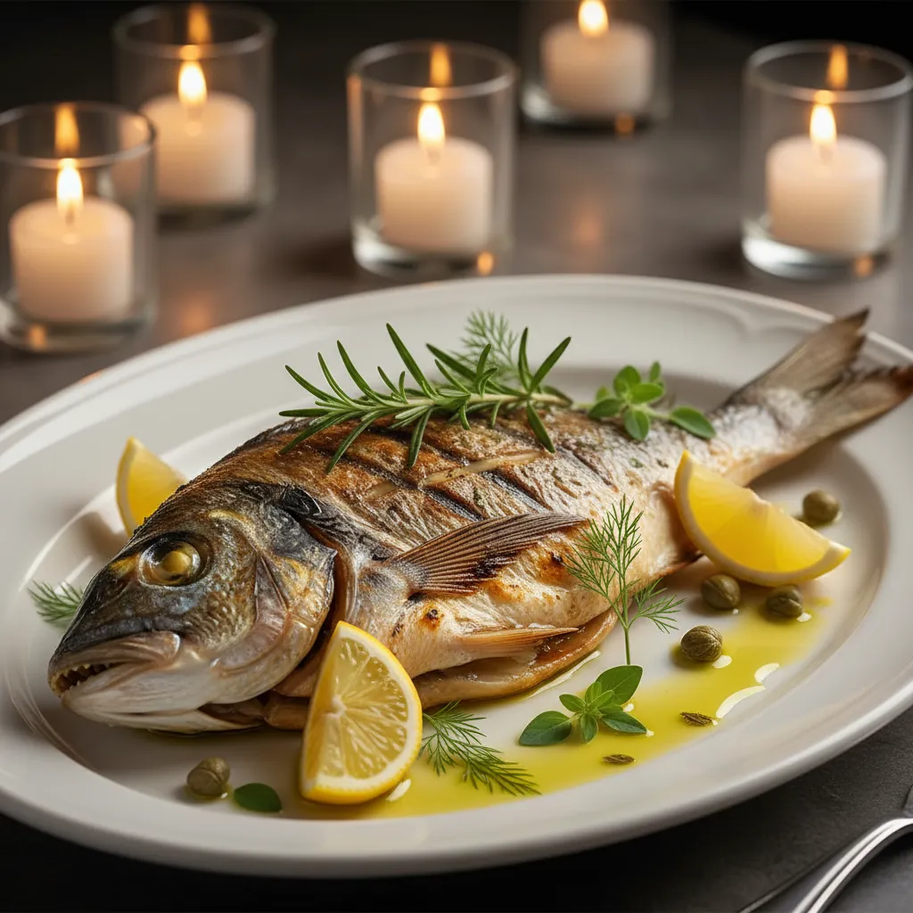 Vers gegrilde dorade op mediterrane wijze